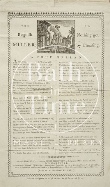 The Roguish Miller; Or, Nothing got by Cheating. A True Ballad 1795