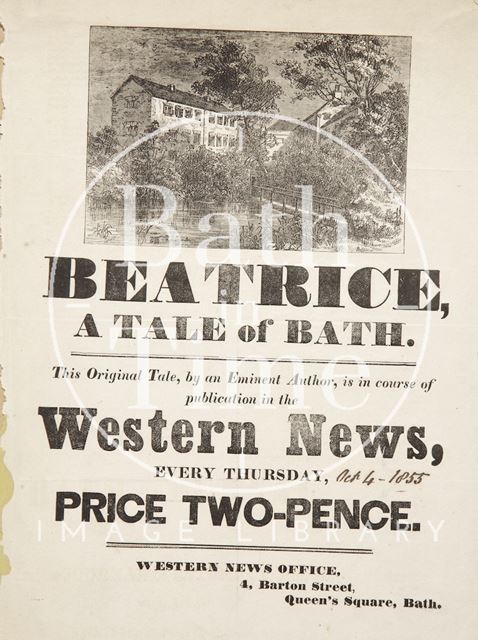 Poster Advertising Beatrice, a Tale of Bath, in the Western News 1855