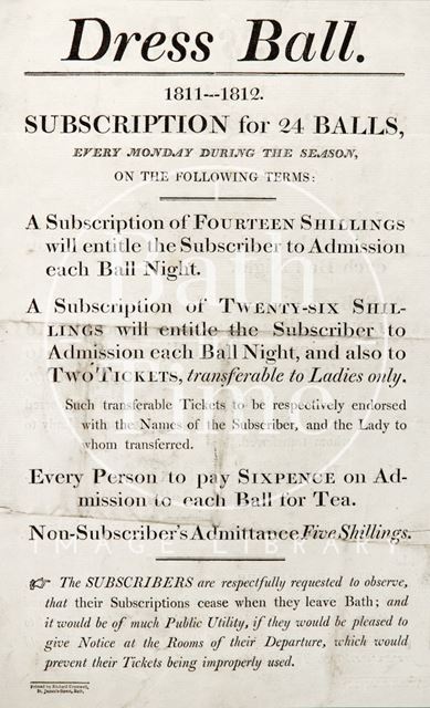 Poster Advertising the Dress Ball 1811-1812 Season 1811