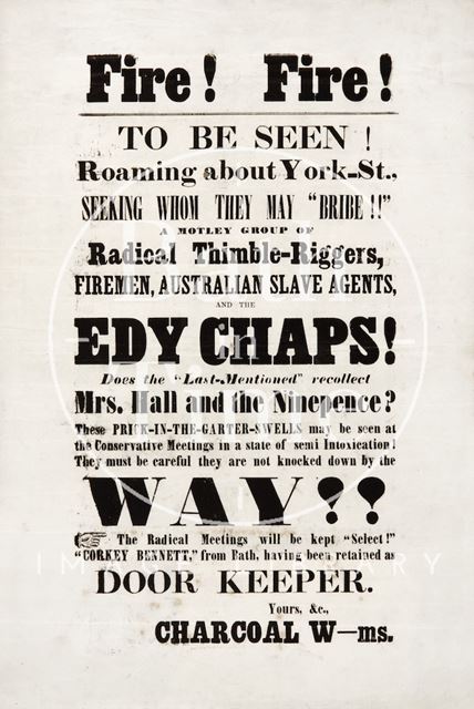 Satirical Election Poster - Fire! Fire! 1859