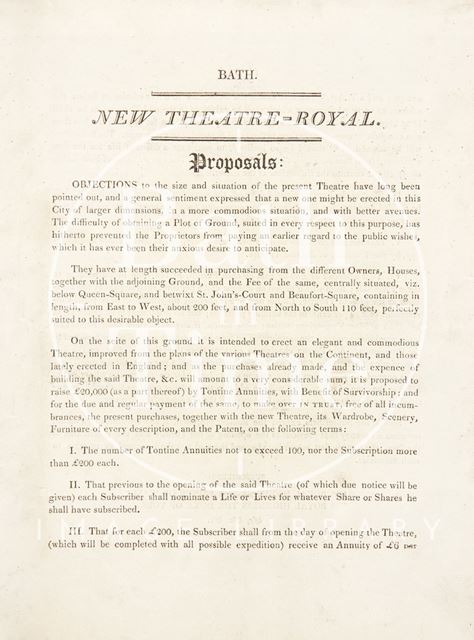 Proposals for the New Theatre-Royal, Bath, Before 1805?