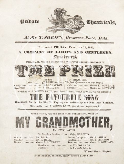 Poster Advertising Private Theatricals 1835