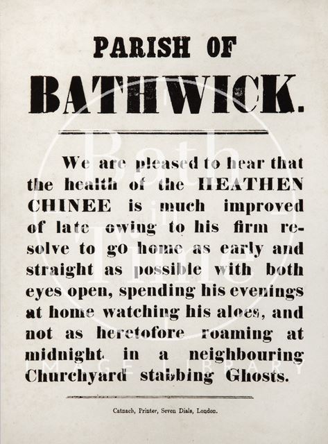 Notice to the Parish of Bathwick, Bath