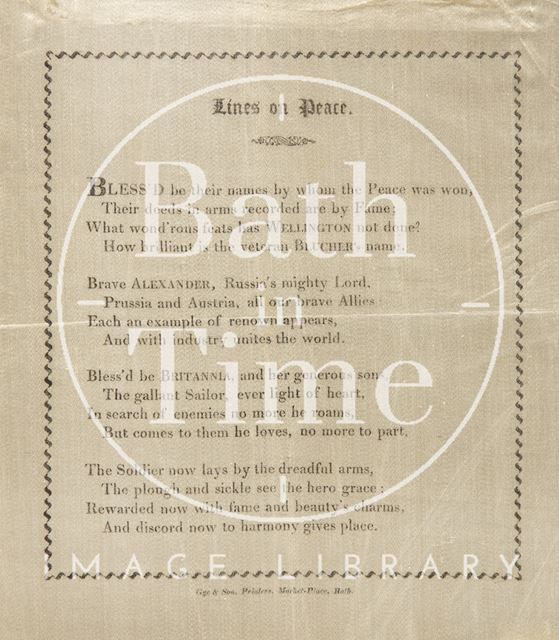 Poem Celebrating the Peace of Paris 1814, on silk