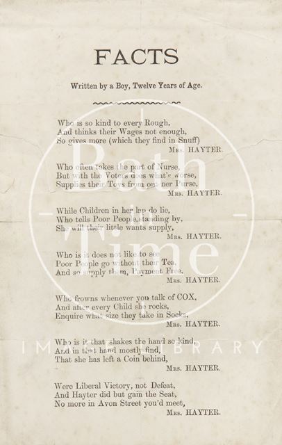 Political Poem - Mrs. Hayter c.1885