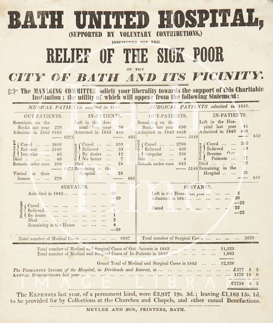 Statement By Bath United Hospital's Managing Committee c.1844