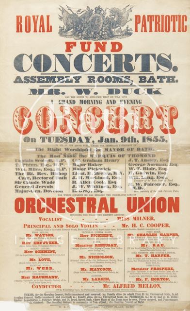 Poster for Royal Patriotic Fund Concerts 1855