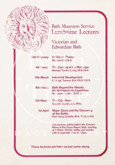 Poster Advertising Lunchtime Lectures on Victorian and Edwardian Bath 1981