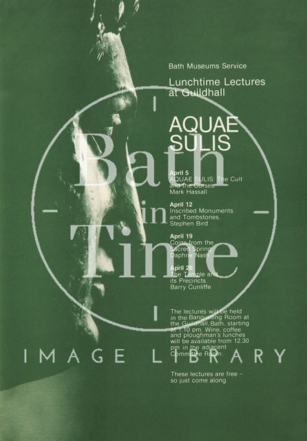 Poster Advertising Lunchtime Lectures on Aqua Sulis, Bath 1983