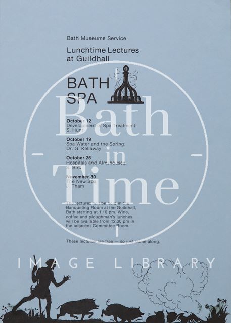 Poster Advertising Lunchtime Lectures on Bath Spa, Bath 1983