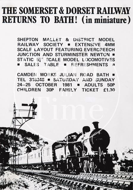 Poster Advertising the Somerset and Dorset Joint Railway in Miniature, Bath 1981