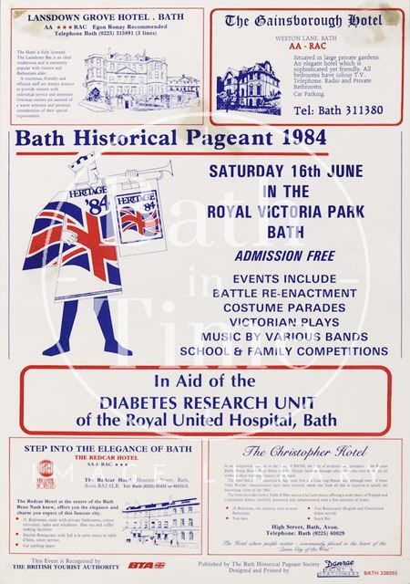 Poster Advertising Bath Historical Pageant, 1984