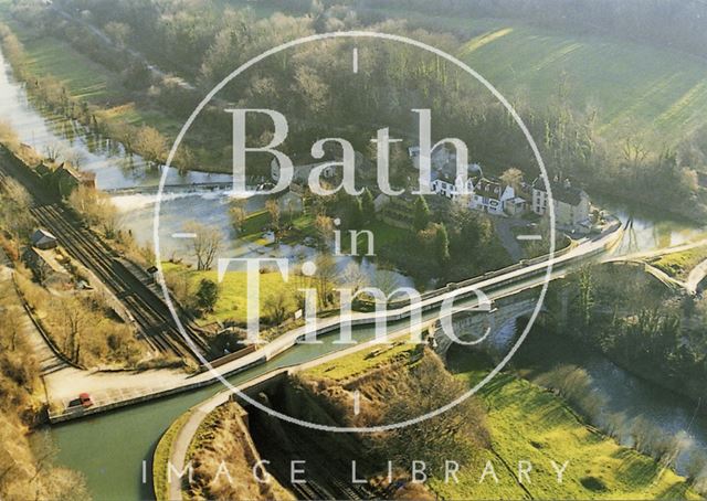 Aerial view of Avoncliff Aqueduct, Wiltshire c.1990