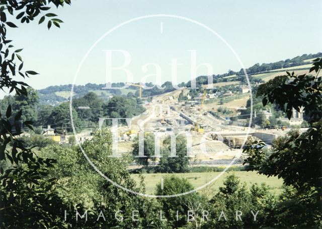 Batheaston/Swainswick Bypass Under Construction, from Bathampton Down 1995