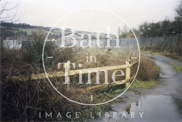 Fence and road, Somer Garage Site, Midsomer Norton, Somerset 1996