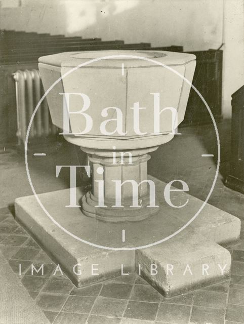 Church font, Neston, Wiltshire 1929