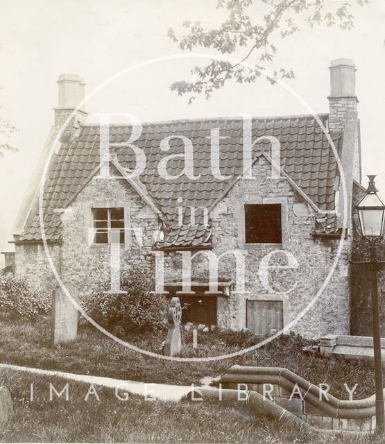 Old cottage adjacent to the churchyard entrance, Church Buildings, Twerton, Bath c.1900