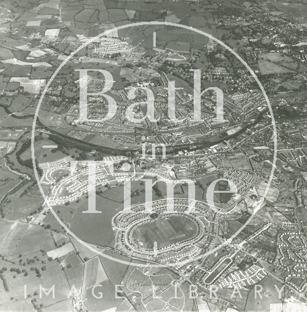 Aerial view of Twerton and Whiteway, Bath 1954