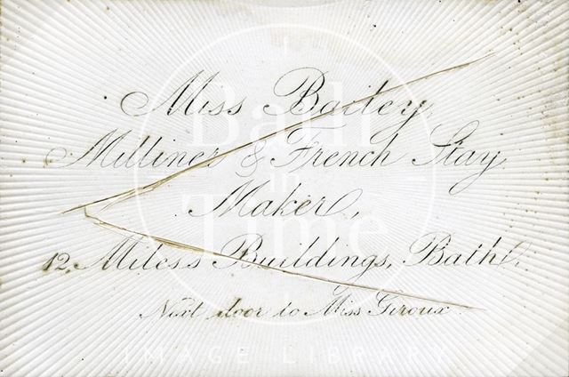 Miss Bailey, 12, Miles's Buildings, Bath c.1846