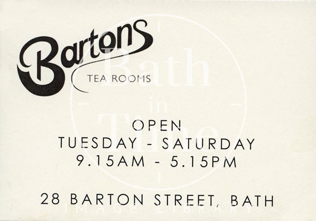 Barton's Tea Rooms, 28, Barton Street, Bath 2013