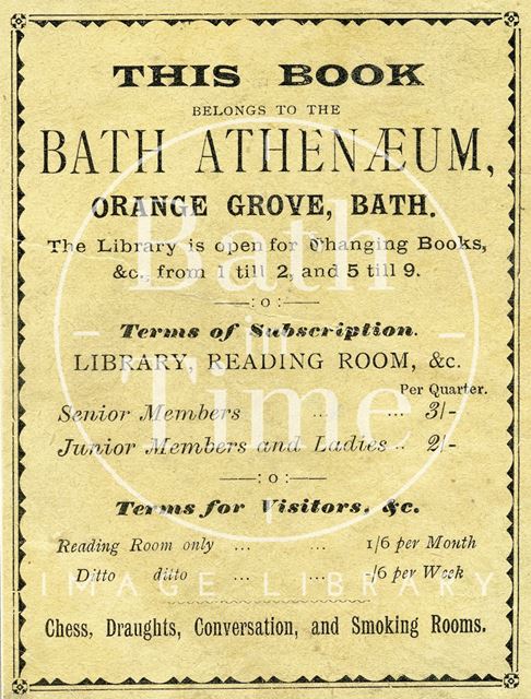 The Bath AThenæum, Orange Grove, Bath 1880-1890