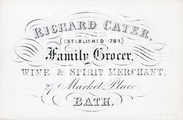 Richard Cater, 27, Market Place, Bath c.1860