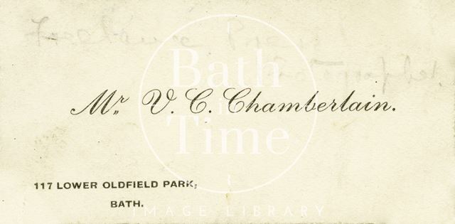 V.C. Chamberlain, 117, Lower Oldfield Park, Bath 1970s