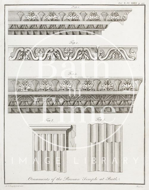 Ornaments of the Roman Temple at Bath 1790