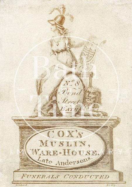 Cox's muslin warehouse (late Andersons), 8, Bond Street, Bath 1810