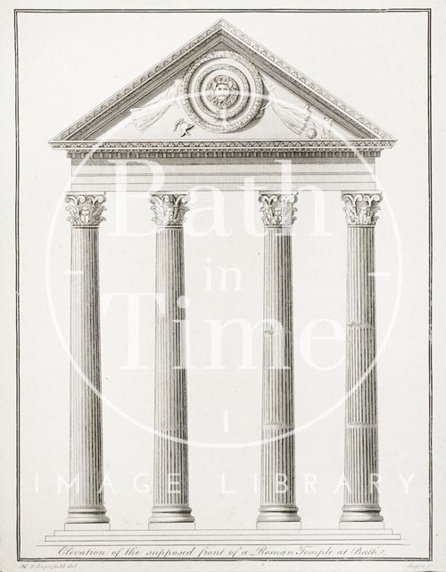 Elevation of the supposed front of a Roman Temple at Bath 1790