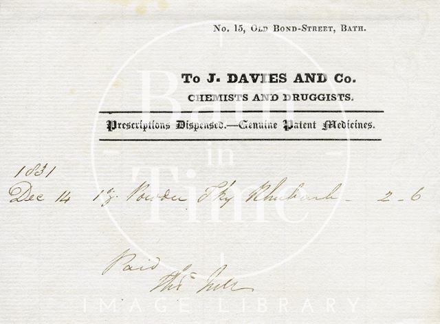 J. Davies and Co., 15, Old Bond-Street, Bath 1831