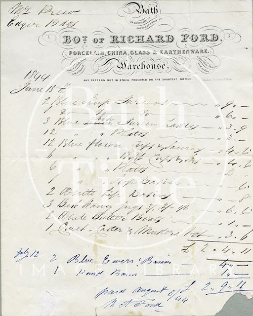 Richard Ford, 39, Westgate Street, Bath 1844