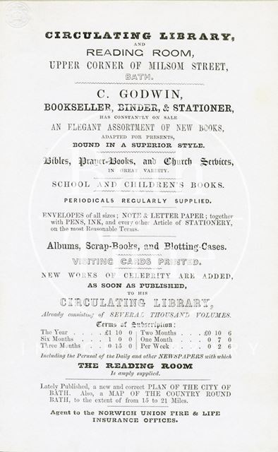 Charles Godwin, Upper Corner of Milsom Street, Bath c.1822-1852