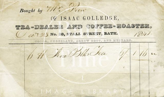 Isaac Golledge, 28, Stall Street, Bath 1841