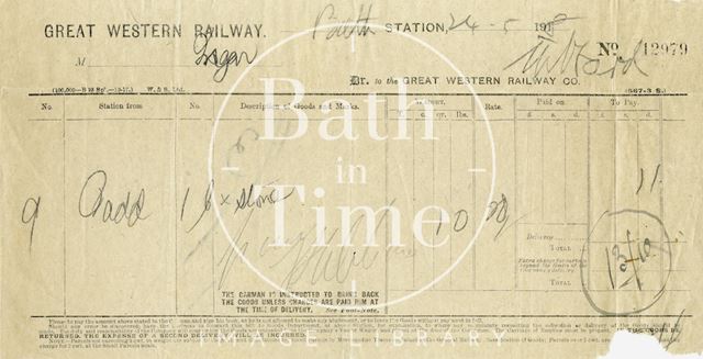 Great Western Railway, Bath Spa Station, Bath 1918