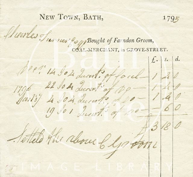 Farndon Groom, Grove Street, Bath 1795-1796