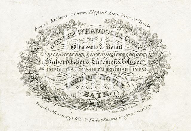 Joseph W. Haddock & Co. (late Wardle & Wink), 21, Union Street, Bath c.1828