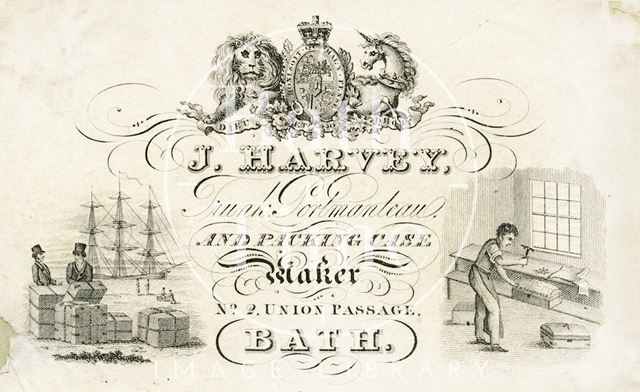 J. Harvey, 2, Union Passage, Bath c.1850