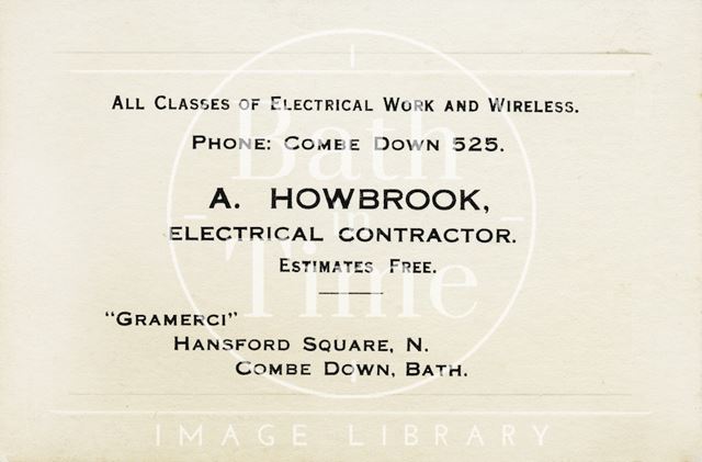 A. Howbrook 'Gramerci', Hansford Square, Combe Down near Bath c.1935