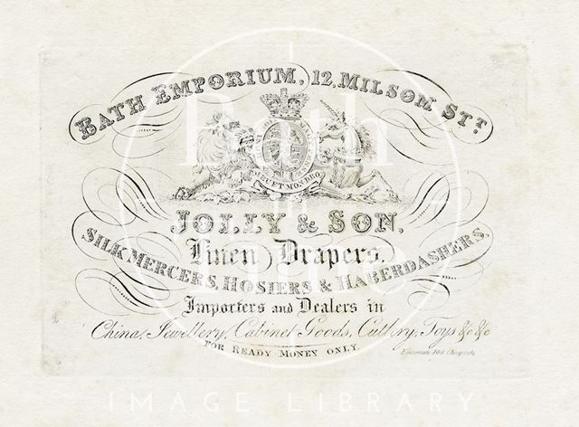 Jolly & Son 12, Milsom Street, Bath 1830s