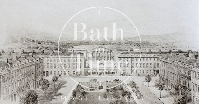 The New Concert Hall - Looking west from St. John's Church in South Parade, Bath 1945