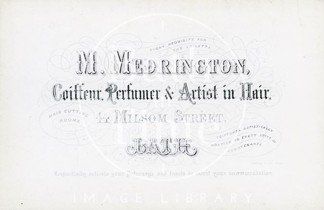 M. Medrington, 44, Milsom Street, Bath c.1860