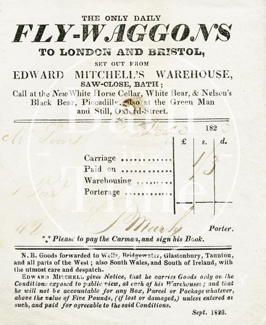 Edward Mitchell's, Saw-close, Bath 1823