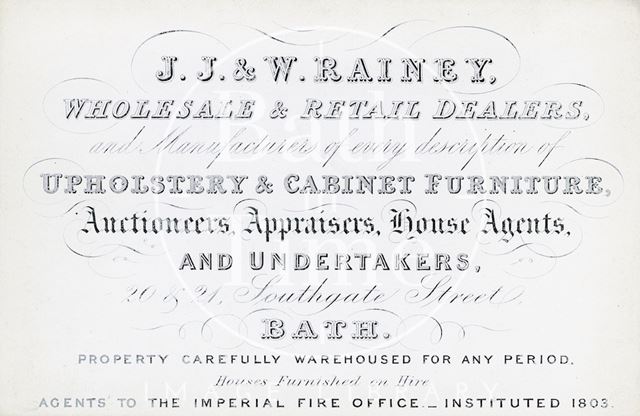 J.J. & W. Rainey, 20 & 21, Southgate Street, Bath c.1860