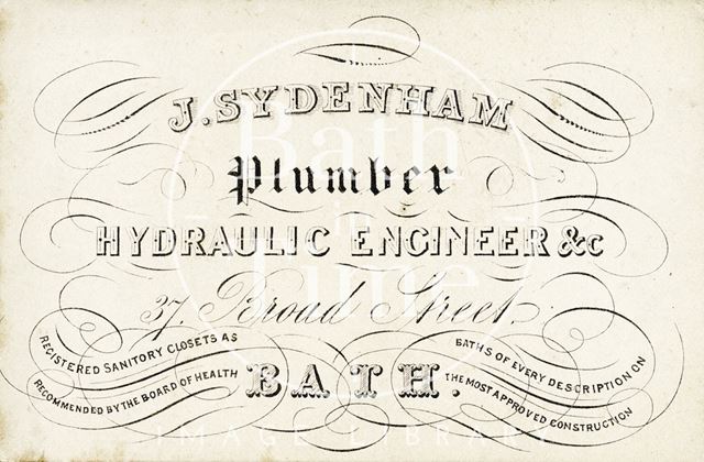 J. Sydenham, 37, Broad Street, Bath c.1890