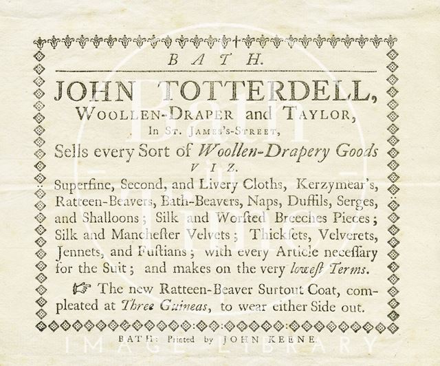 John Totterdell, St. James's Street, Bath 1780