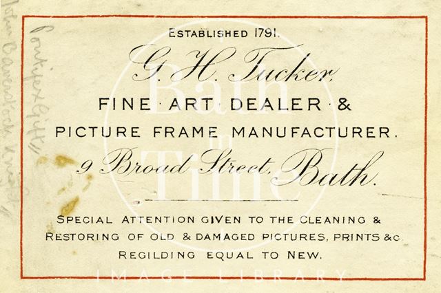 G.H. Tucker, 9, Broad Street, Bath 1880-1908