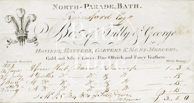 Tully & George, North Parade, Bath 1802