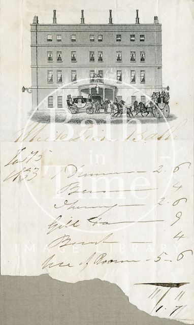 White Lion Inn and Hotel, Market Place aka High Street, Bath 1833