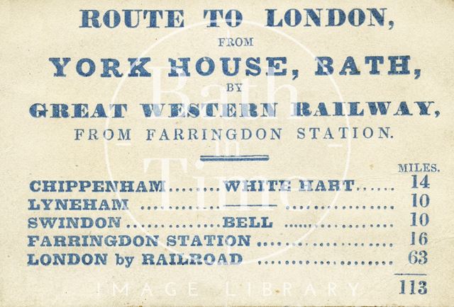 York House, see also Lucas & Reilly, George Street, Bath 1840